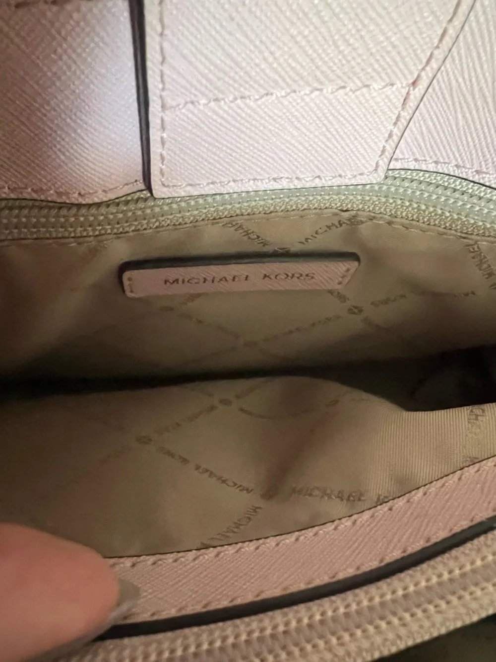 Michael Kors Blush Pink Saffiano Shoulder Tote with Rose Gold Chain Detail - Picture 8 of 13